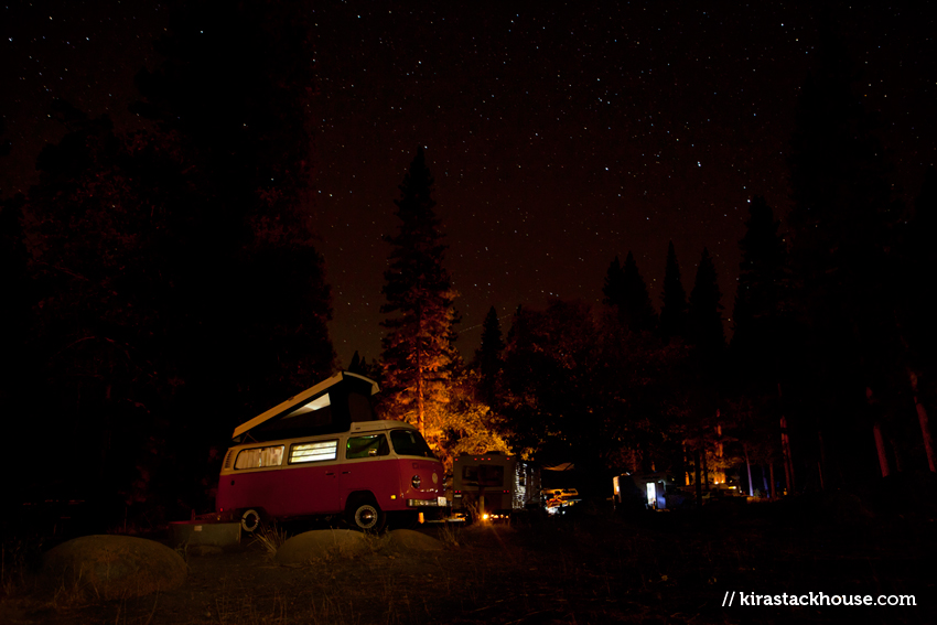 San Francisco Travel Photographer - VW Camper at Night | Kira Stackhouse Photography