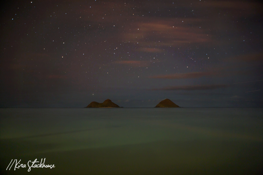 Starry Night in Lanikai, Hawaii | Travel Photographer Kira Stackhouse